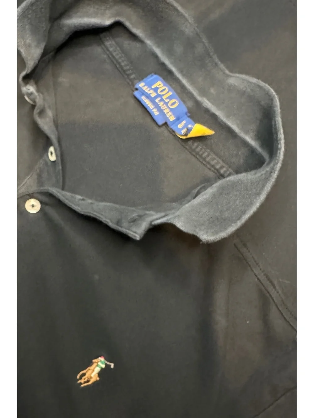 Polo Ralph Lauren Men’s L Black Classic Fit Multicolor Pony Logo Polo Shirt